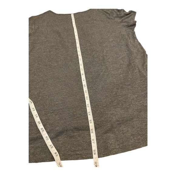 Rozaki Women’s Size XL Charcoal Gray & Plaid Pleated Short Sleeve Tunic Top - Picture 11 of 12